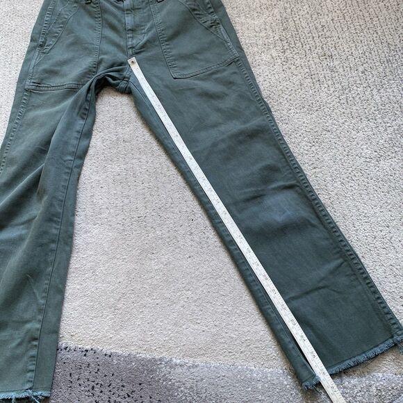 Amo Green Easy Army Trouser Raw Hem Crop Size 24 Made in USA - Picture 6 of 6